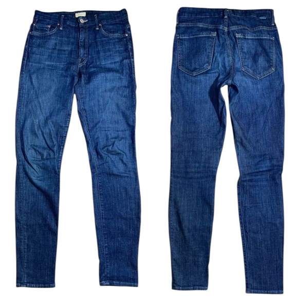 MOTHER High Waisted Looker Skinny Clean Sweep Dark Wash Jeans Size 27 - Picture 3 of 15